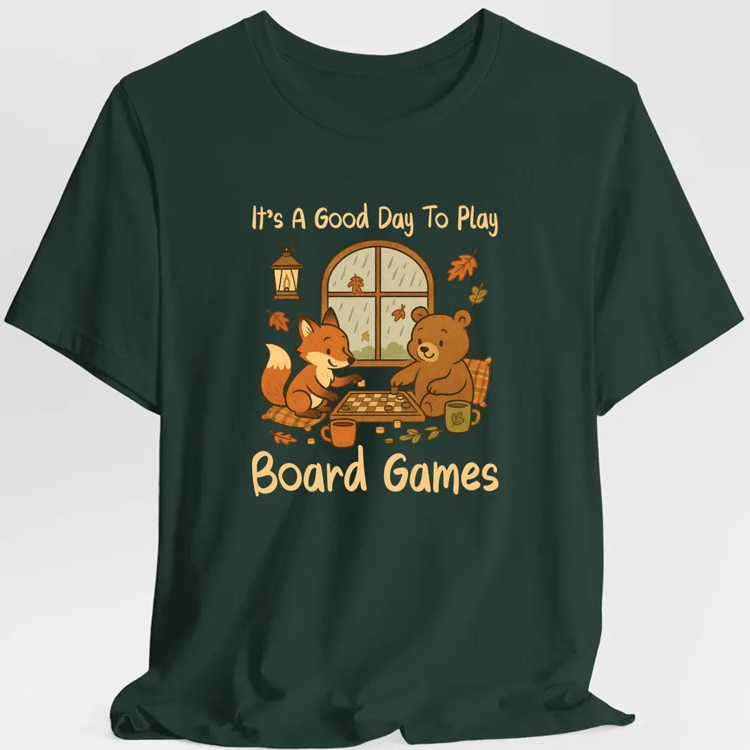 Printify T-Shirt Forest Green / S It's A Good Day To Play Board Games T-Shirt