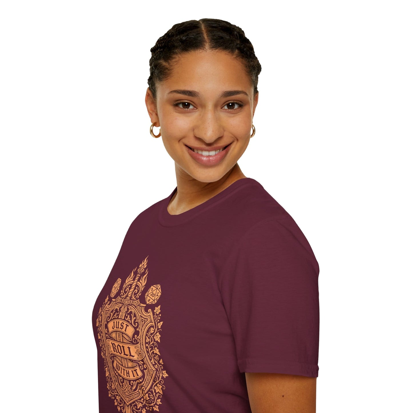 Printify T-Shirt Just Roll With It D20 Tabletop RPG T-Shirt
