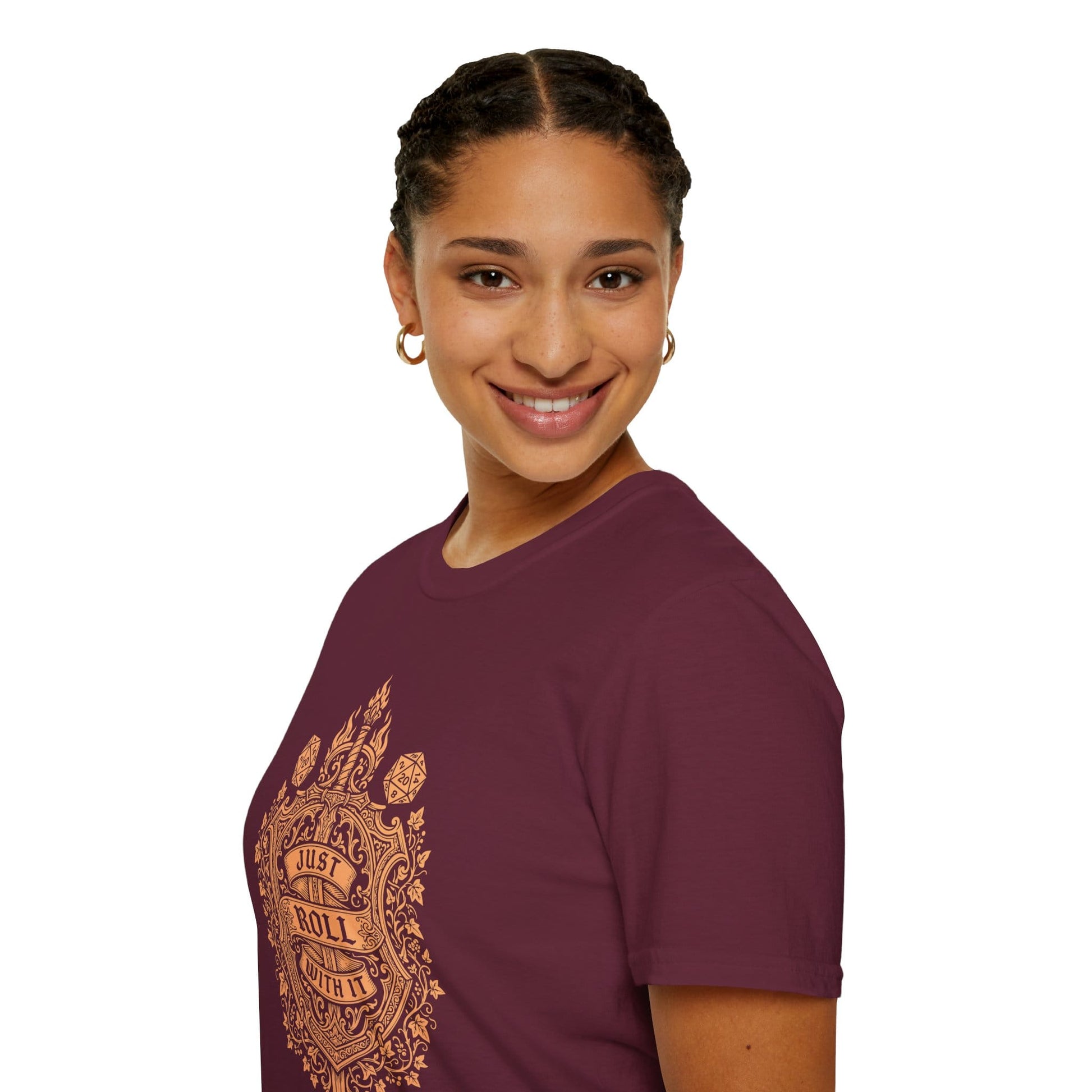 Printify T-Shirt Just Roll With It D20 Tabletop RPG T-Shirt