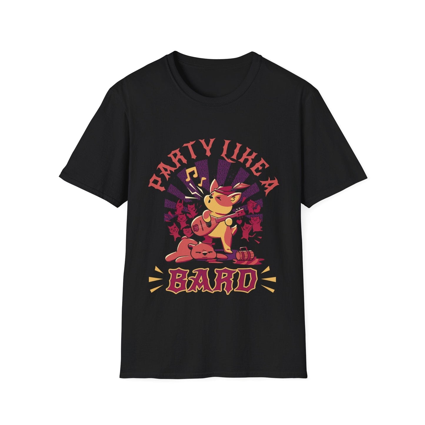 Printify T-Shirt Black / S Kawaii Bard DnD Shirt