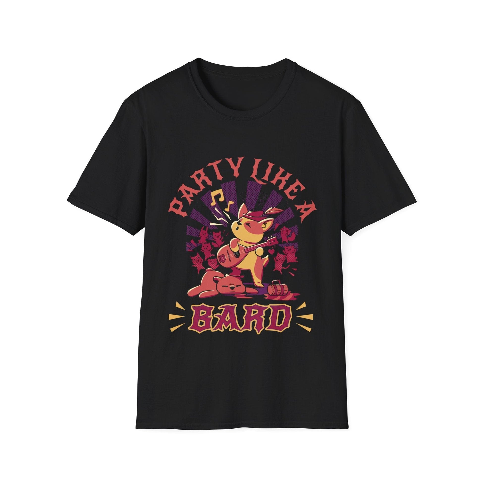 Printify T-Shirt Black / S Kawaii Bard DnD Shirt
