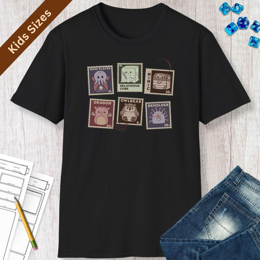 Printify Kids clothes Kids D&D Monster Stamp T-Shirt