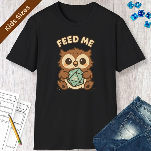 Printify Kids clothes Kids D&D Owlbear Feed Me T-Shirt