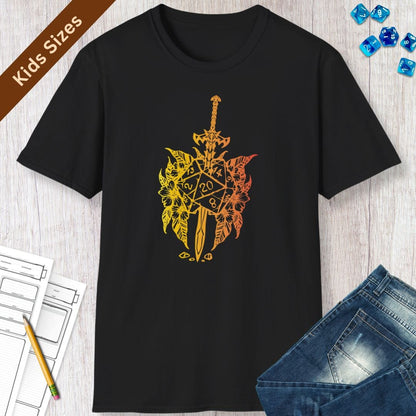 Printify Kids clothes Kids D&D Sword D20 T-shirt