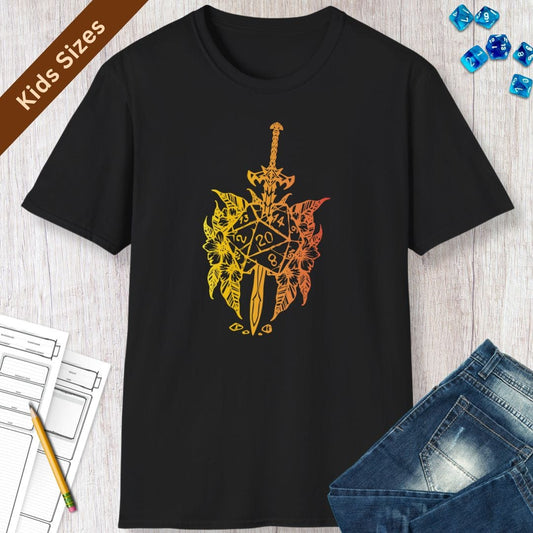 Printify Kids clothes Kids D&D Sword D20 T-shirt