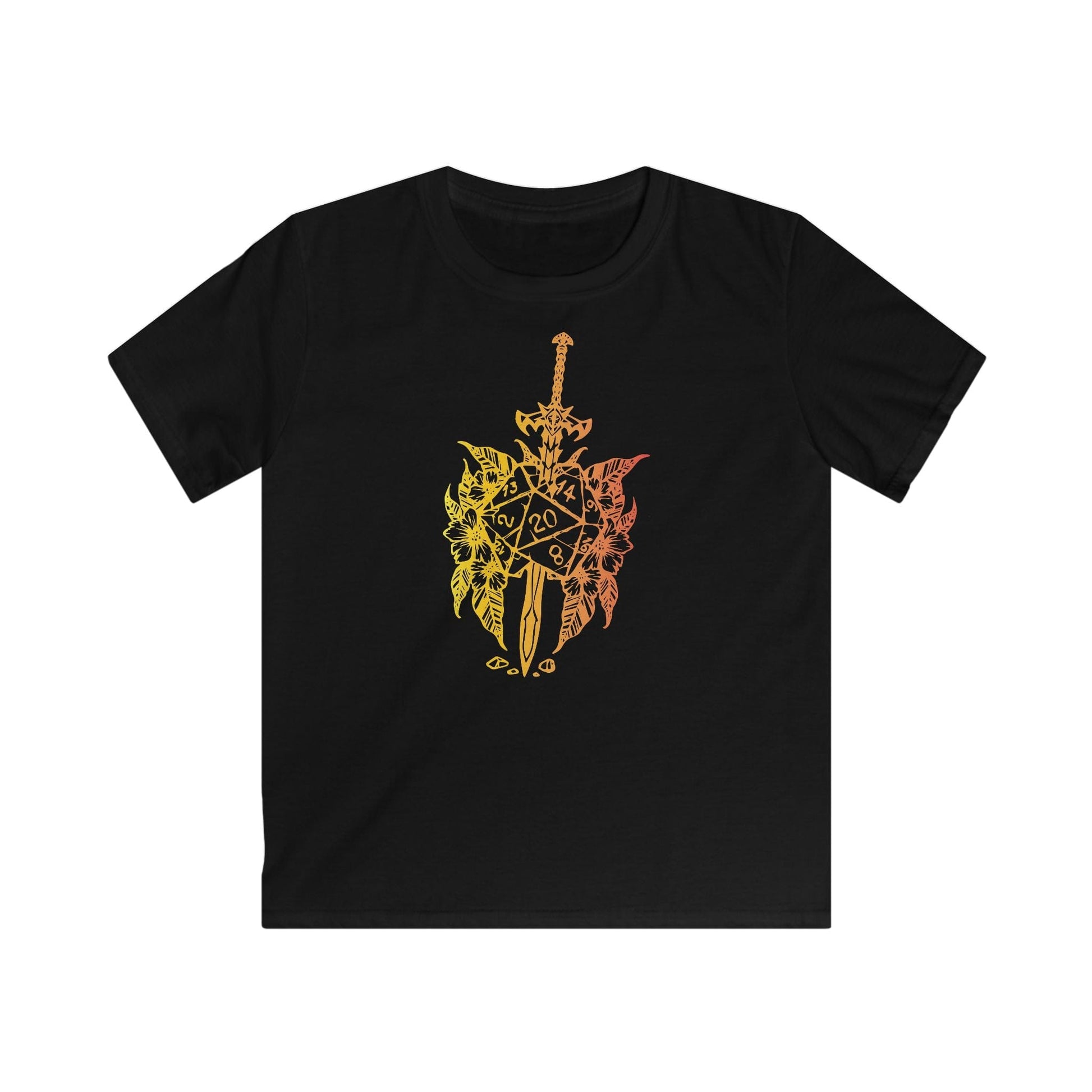Printify Kids clothes Black / XS Kids D&D Sword D20 T-shirt