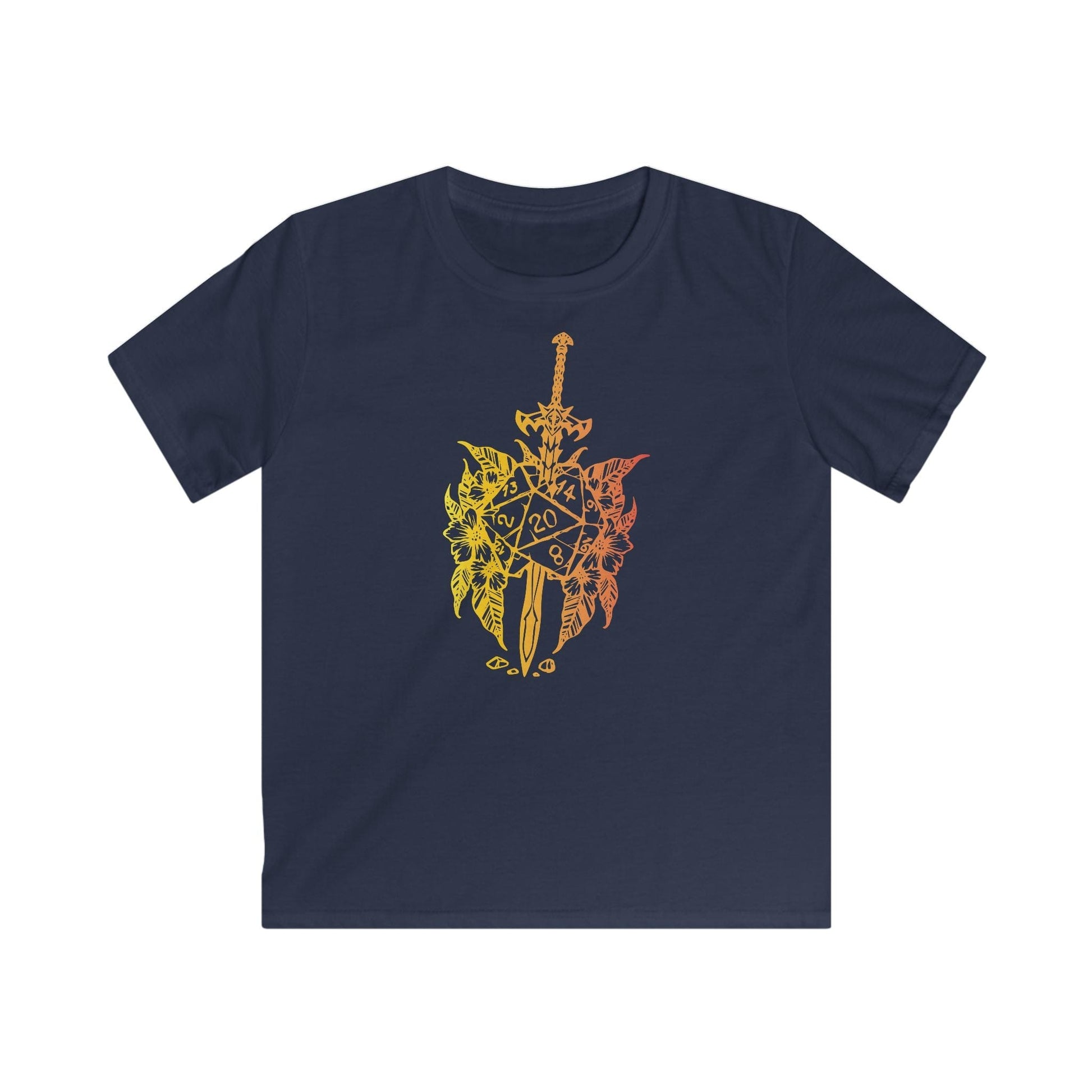 Printify Kids clothes Navy / XS Kids D&D Sword D20 T-shirt