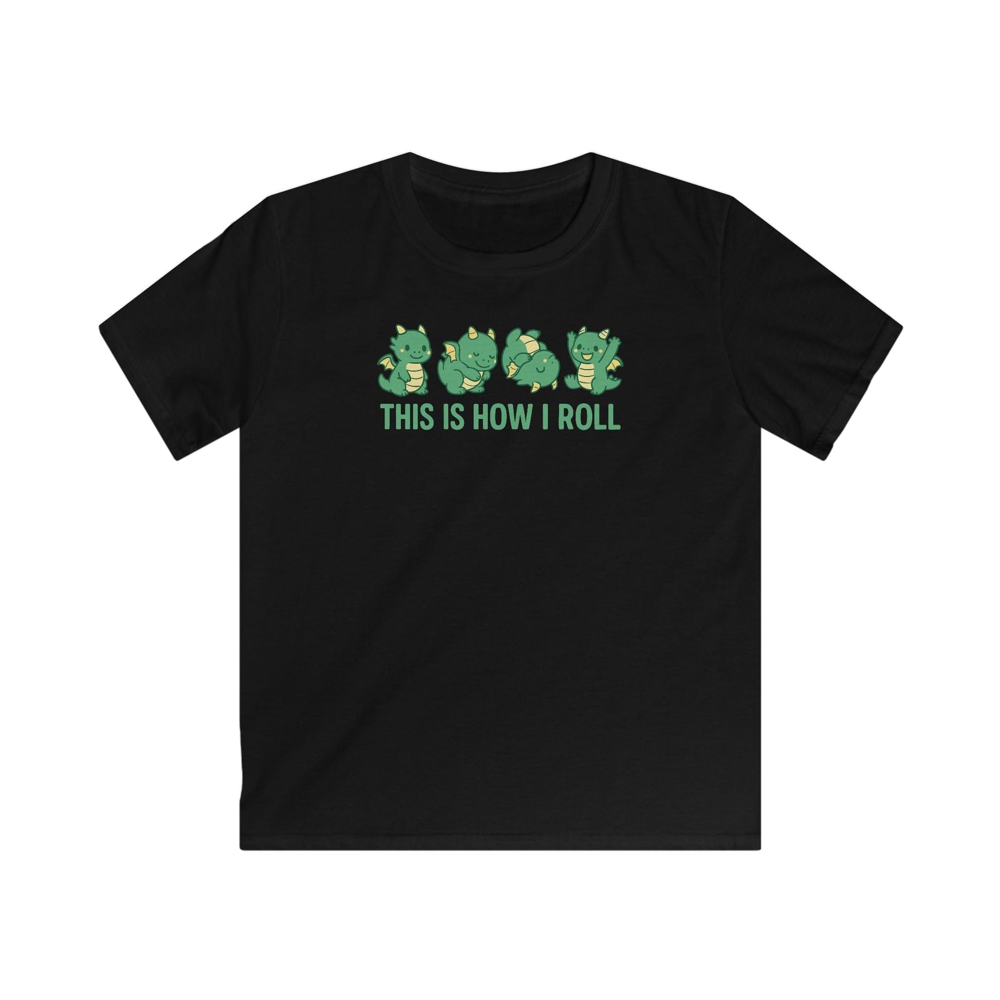 Printify Kids clothes Black / XS Kids This Is How I Roll Dragon T-Shirt
