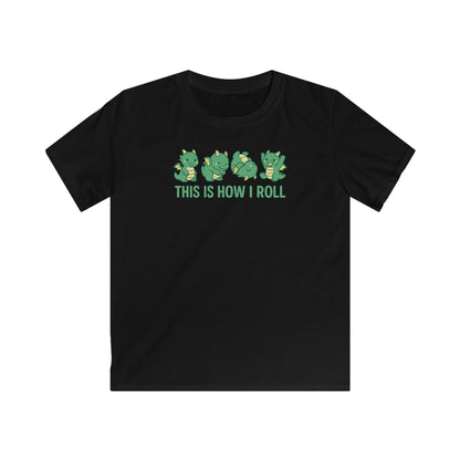 Printify Kids clothes Black / XS Kids This Is How I Roll Dragon T-Shirt