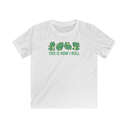 Printify Kids clothes White / XS Kids This Is How I Roll Dragon T-Shirt