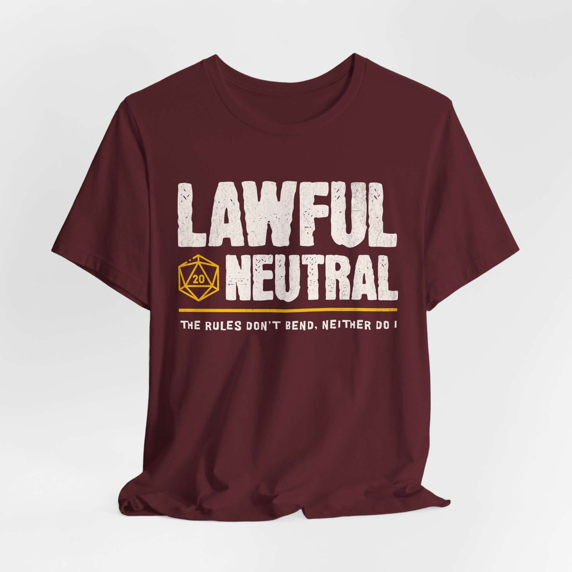 Printify T-Shirt Maroon / S Lawful Neutral Shirt - DnD Alignment T-shirt