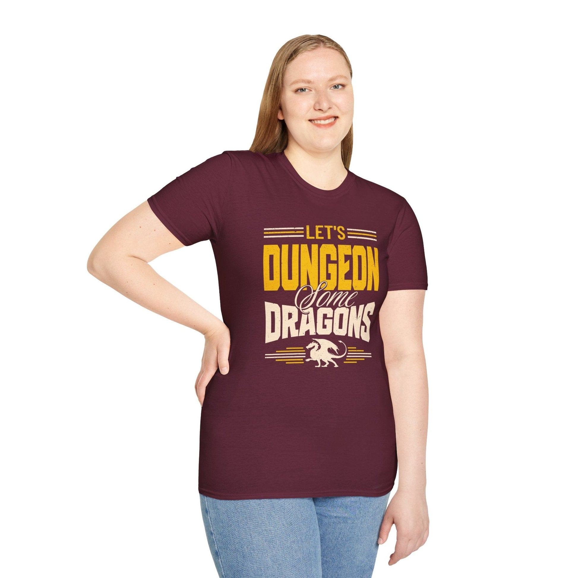 Printify T-Shirt Let's Dungeon Some Dragons D&D Shirt