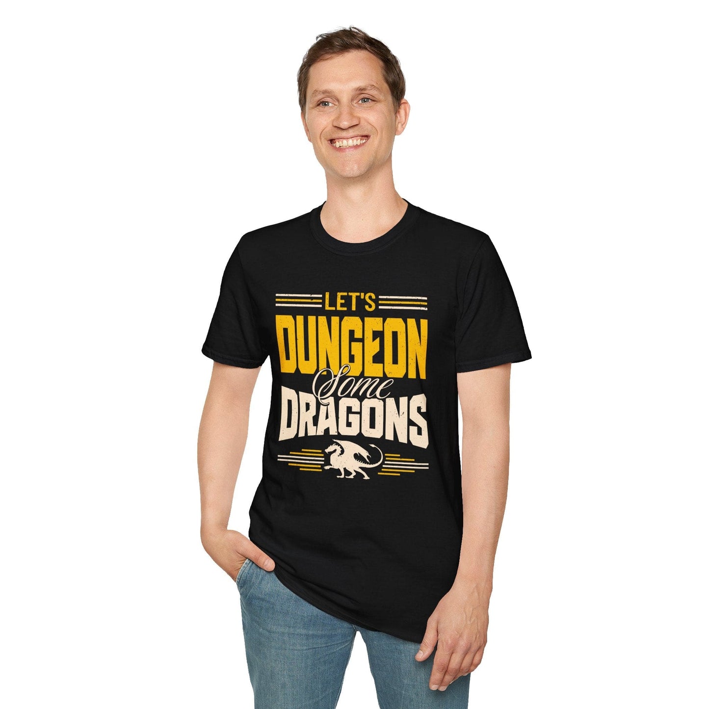 Printify T-Shirt Let's Dungeon Some Dragons D&D Shirt