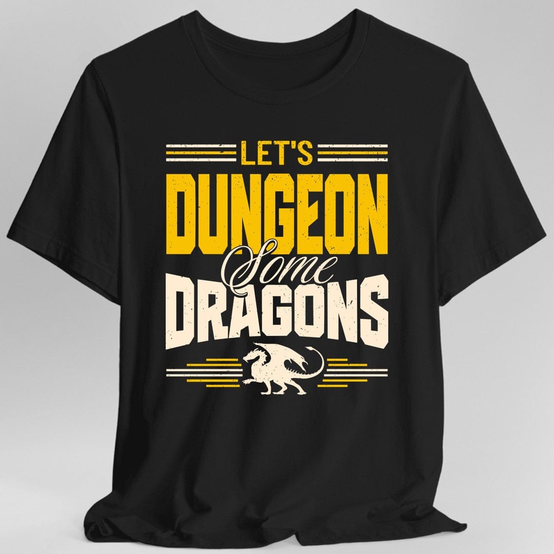 Printify T-Shirt Black / S Let's Dungeon Some Dragons D&D Shirt