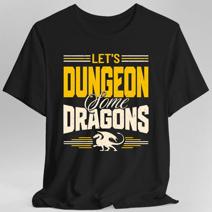 Printify T-Shirt Black / S Let's Dungeon Some Dragons D&D Shirt