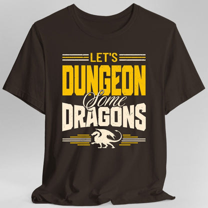 Printify T-Shirt Dark Chocolate / S Let's Dungeon Some Dragons D&D Shirt