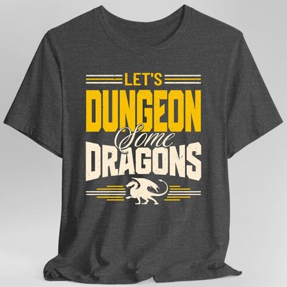 Printify T-Shirt Dark Heather / S Let's Dungeon Some Dragons D&D Shirt