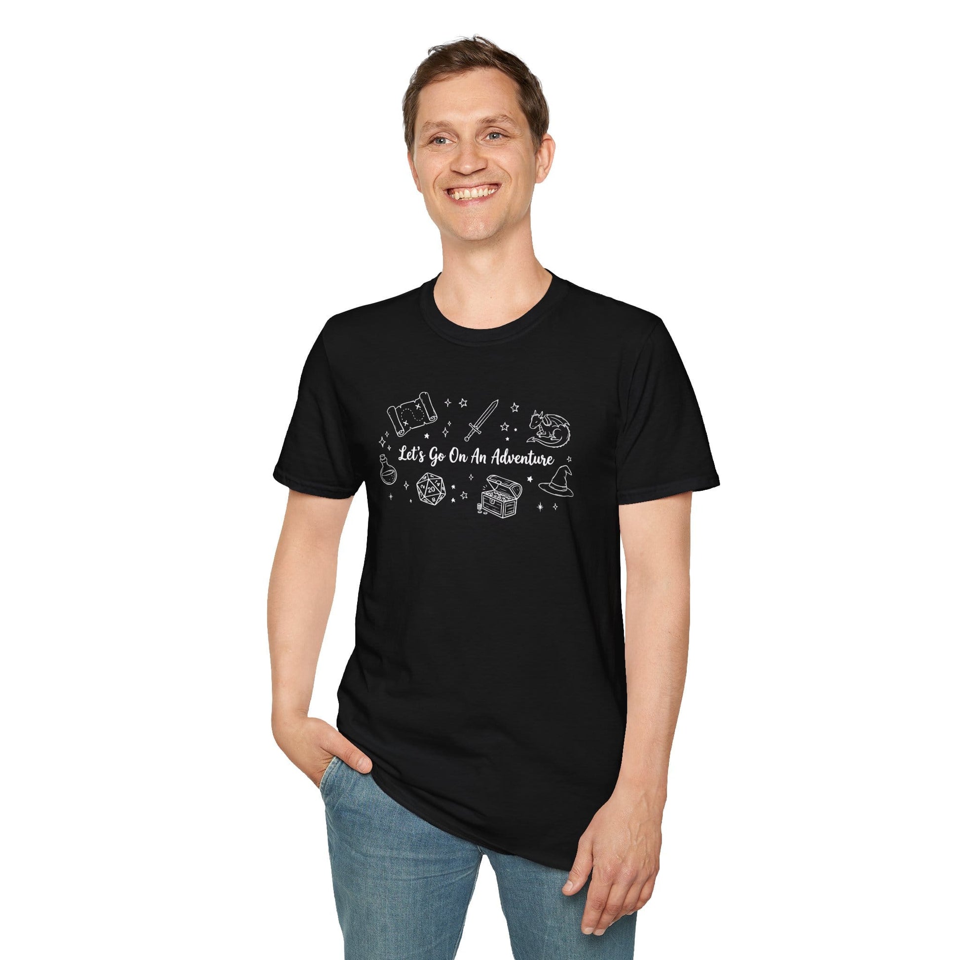 Printify T-Shirt Let's Go On An Adventure D&D T-Shirt
