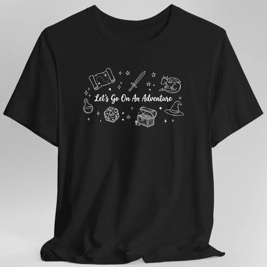 Printify T-Shirt Black / S Let's Go On An Adventure D&D T-Shirt