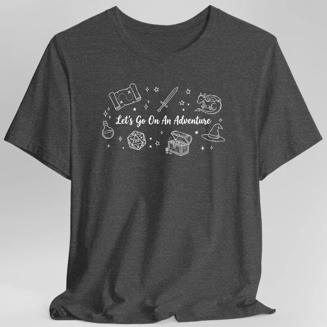 Printify T-Shirt Dark Heather / S Let's Go On An Adventure D&D T-Shirt