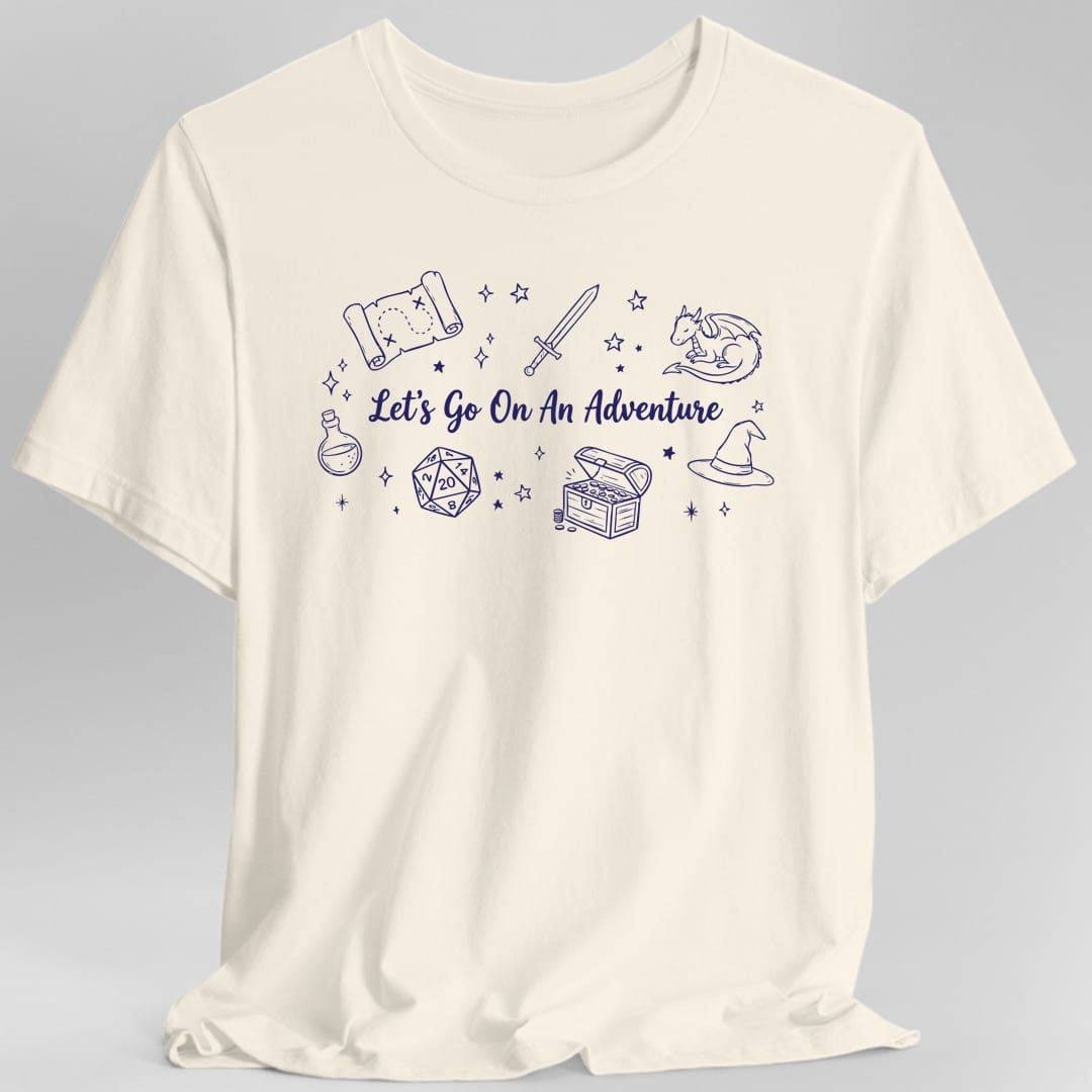 Printify T-Shirt Natural / S Let's Go On An Adventure D&D T-Shirt