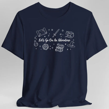Printify T-Shirt Navy / S Let's Go On An Adventure D&D T-Shirt