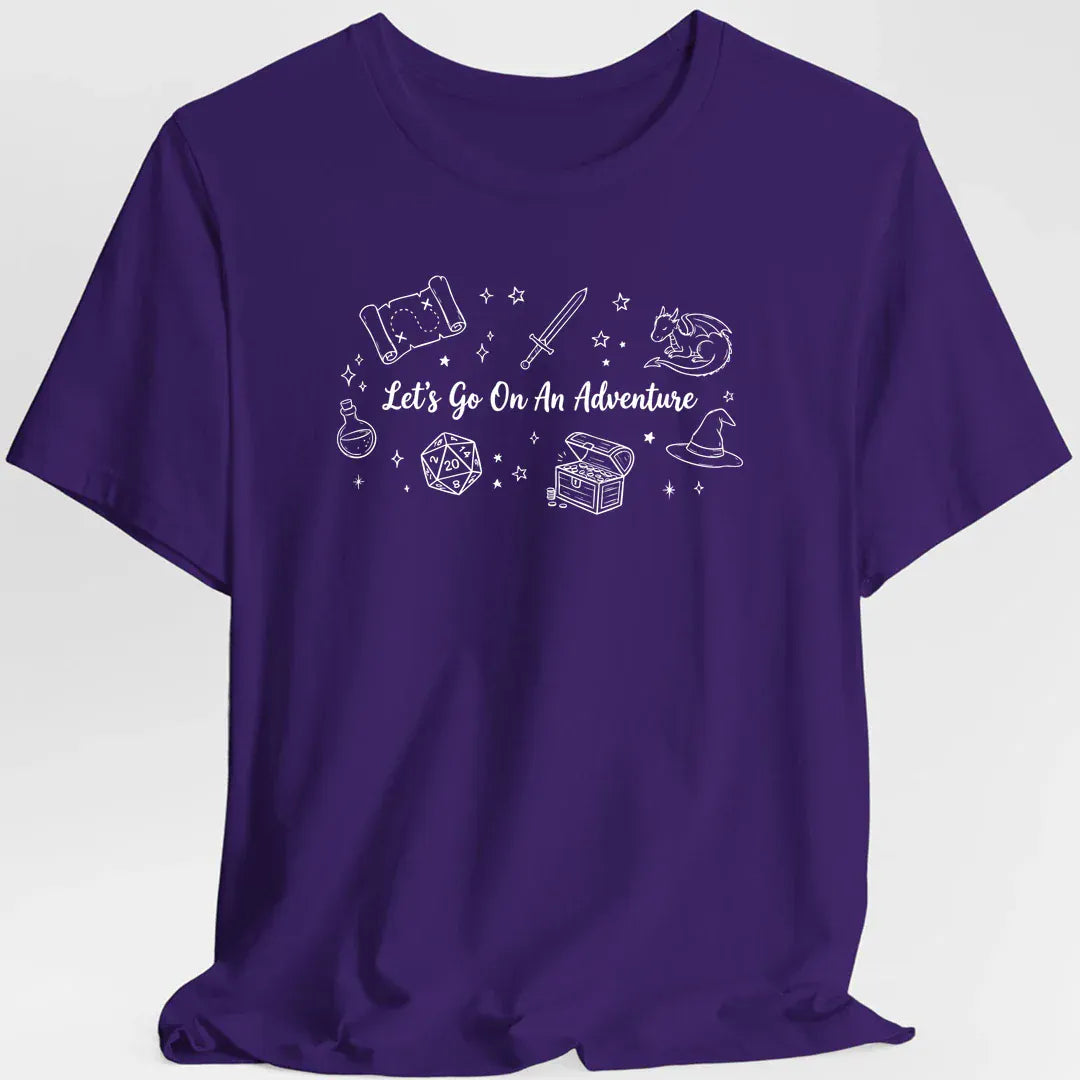 Printify T-Shirt Purple / S Let's Go On An Adventure D&D T-Shirt