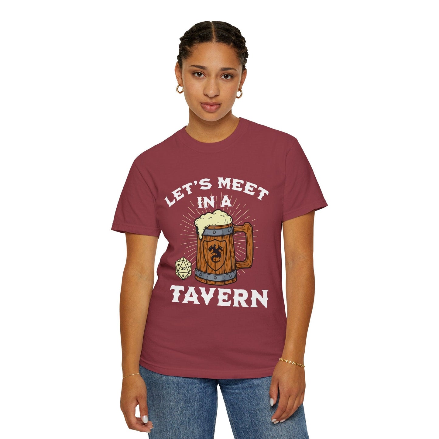 Printify T-Shirt Let's Meet in a Tavern D&D Shirt - Comfort Colors