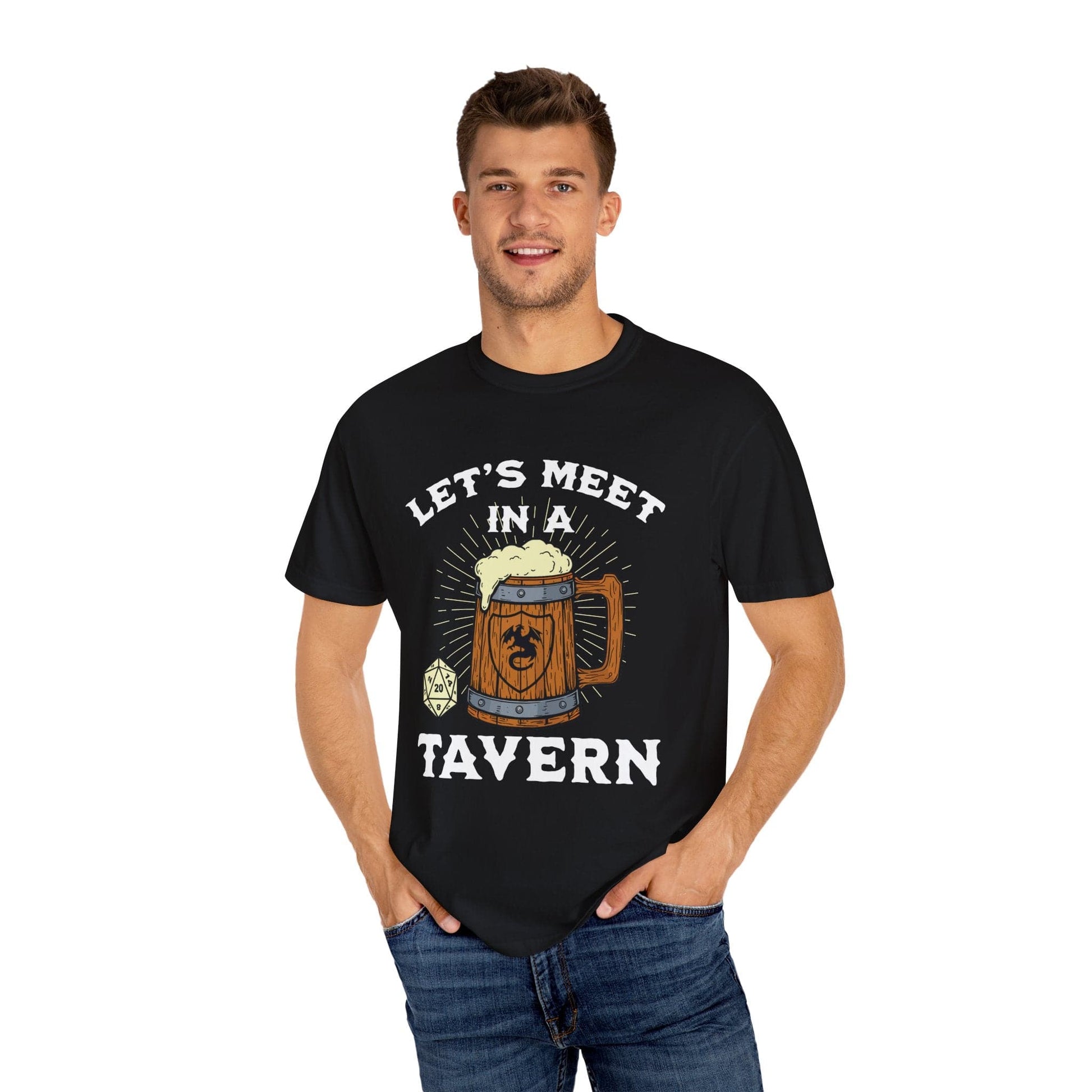 Printify T-Shirt Let's Meet in a Tavern D&D Shirt - Comfort Colors