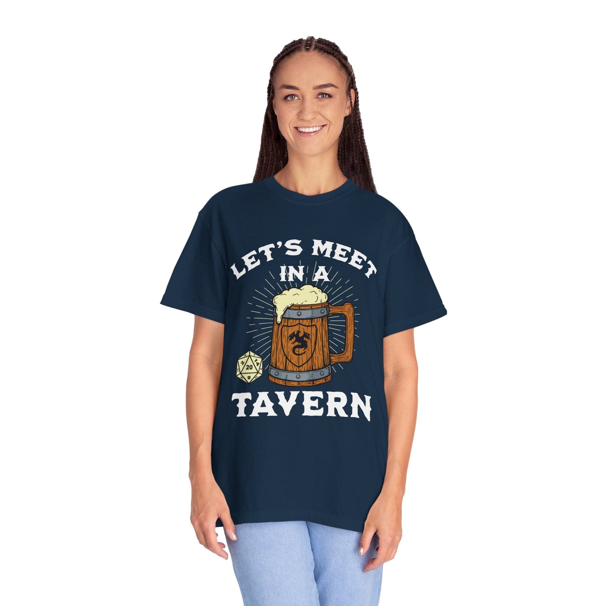 Printify T-Shirt Let's Meet in a Tavern D&D Shirt - Comfort Colors