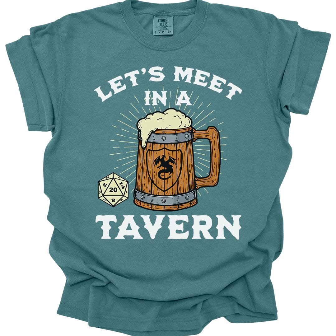 Printify T-Shirt Blue Spruce / S Let's Meet in a Tavern D&D Shirt - Comfort Colors