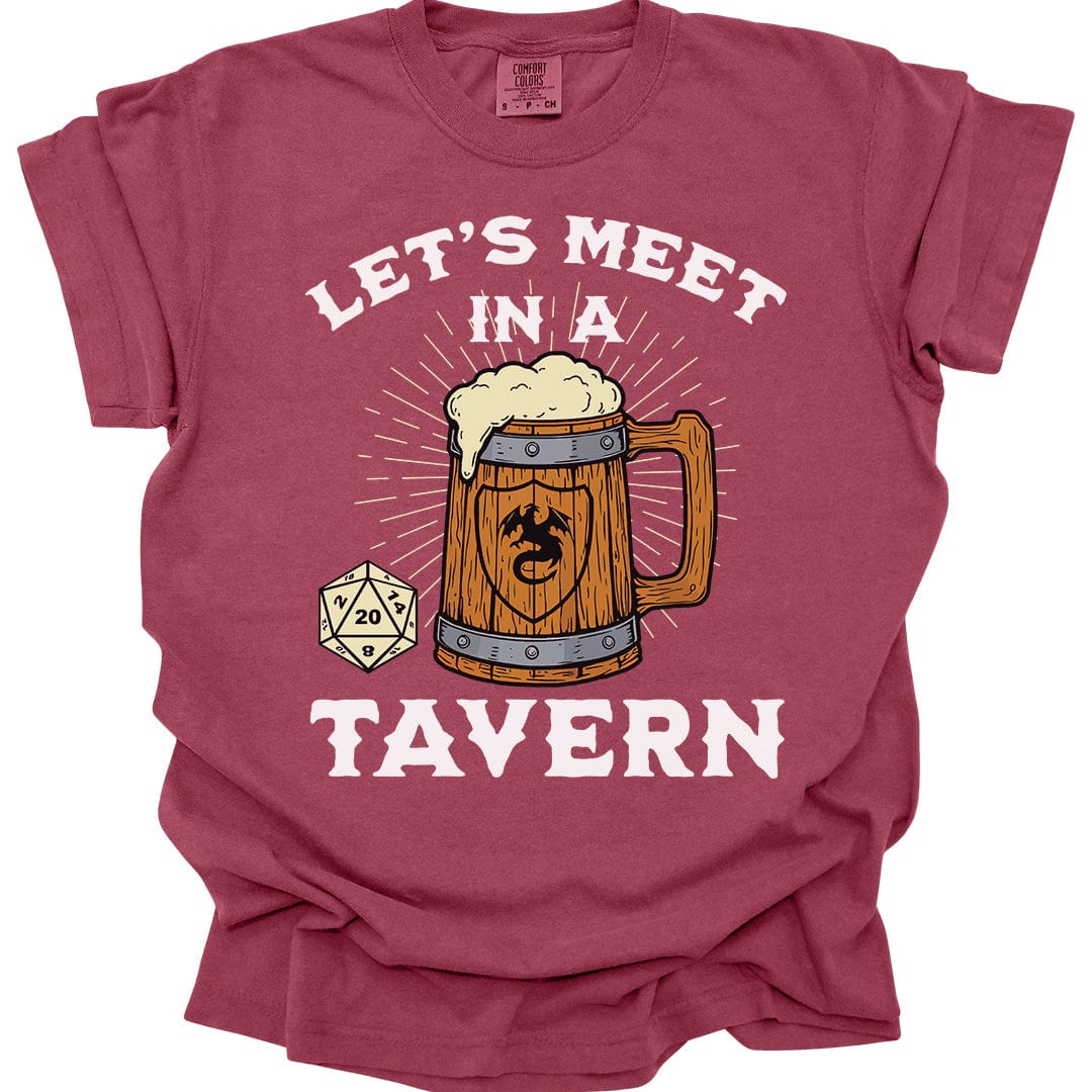 Printify T-Shirt Chili / S Let's Meet in a Tavern D&D Shirt - Comfort Colors