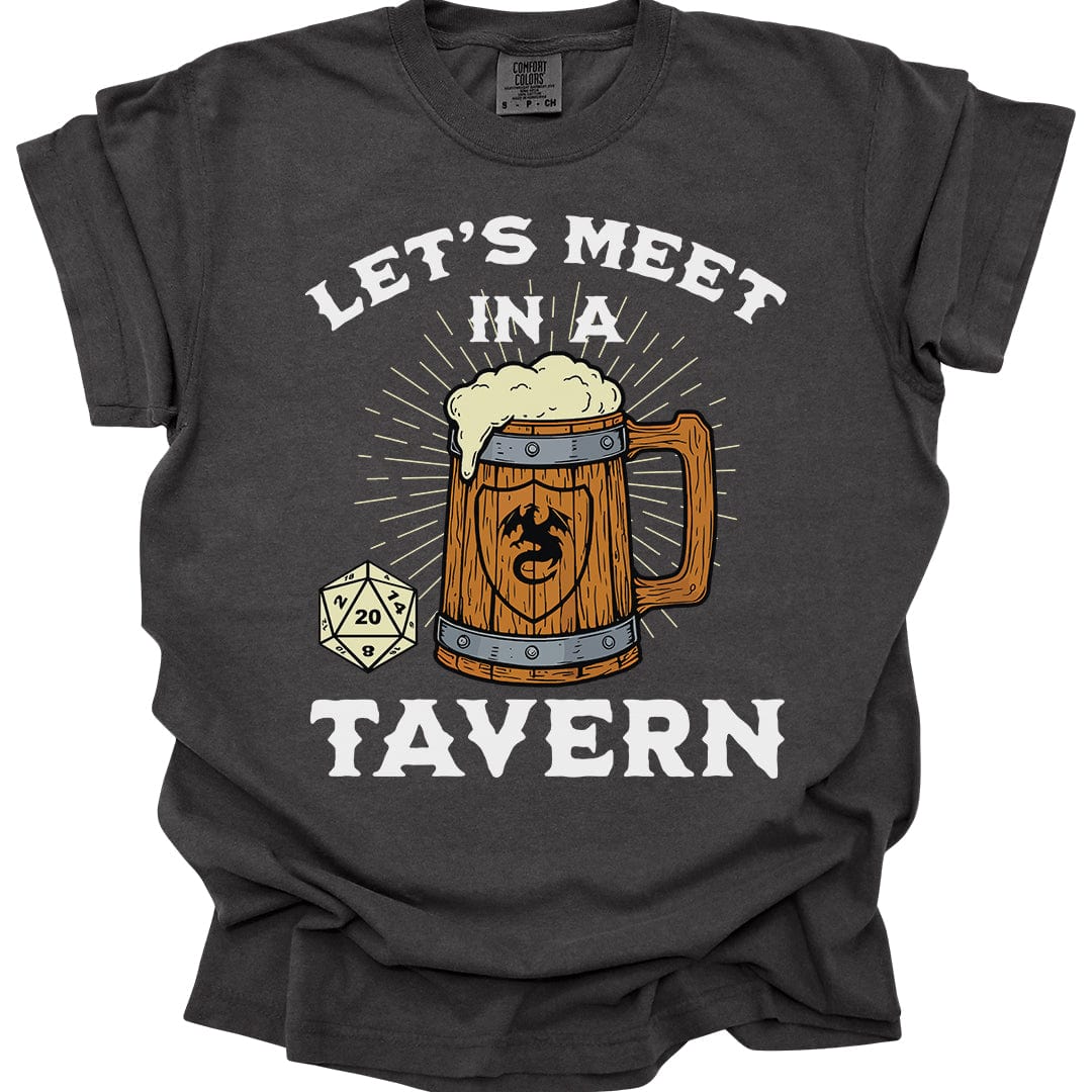 Printify T-Shirt Pepper / S Let's Meet in a Tavern D&D Shirt - Comfort Colors