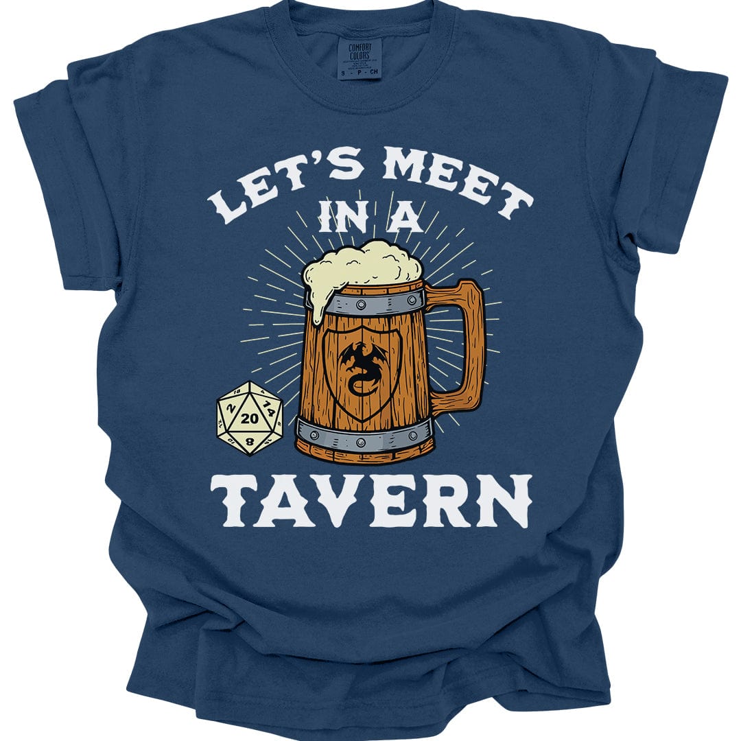 Printify T-Shirt True Navy / S Let's Meet in a Tavern D&D Shirt - Comfort Colors