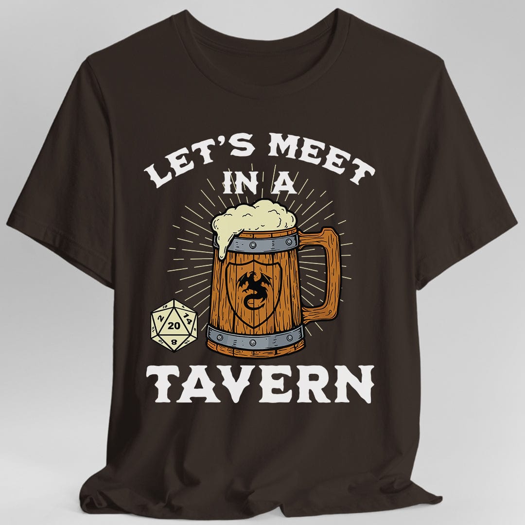 Printify T-Shirt Dark Chocolate / S Let's Meet in a Tavern D&D Shirt