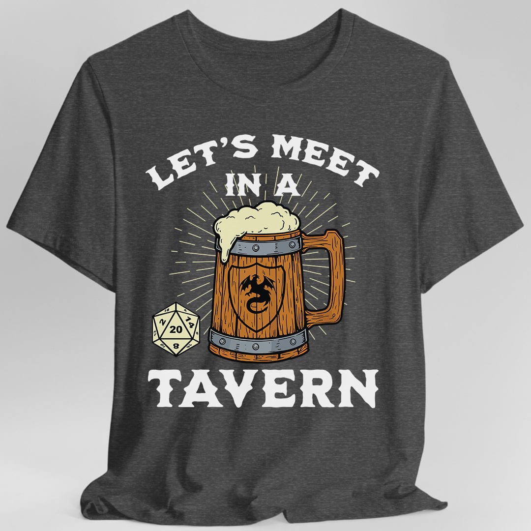 Printify T-Shirt Dark Heather / S Let's Meet in a Tavern D&D Shirt