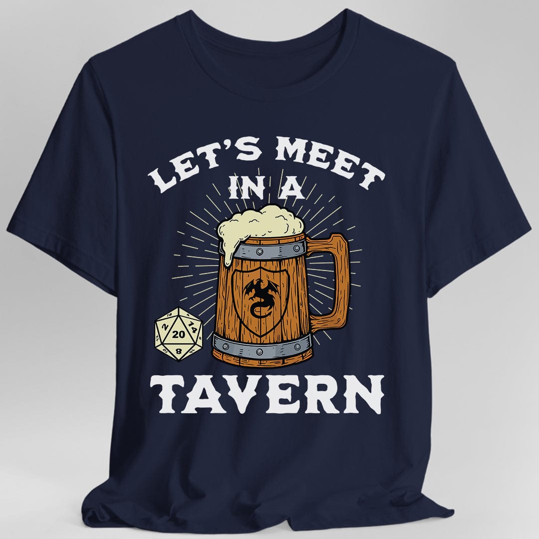 Printify T-Shirt Navy / S Let's Meet in a Tavern D&D Shirt