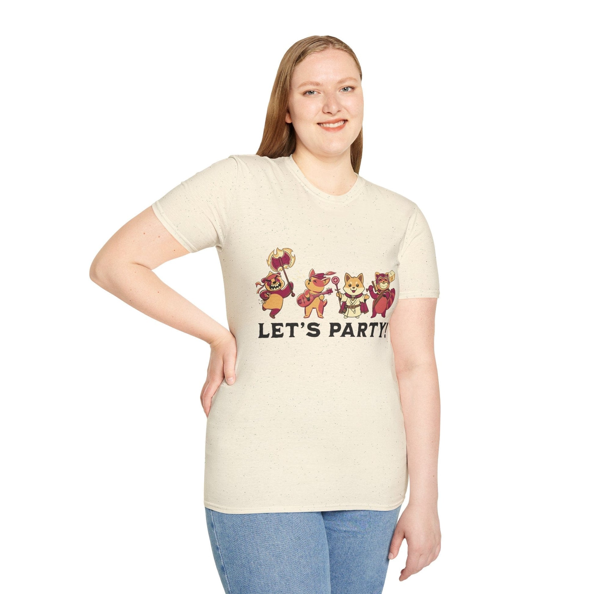 Printify T-Shirt Let’s Party – Cute D&D Adventuring Party T-Shirt
