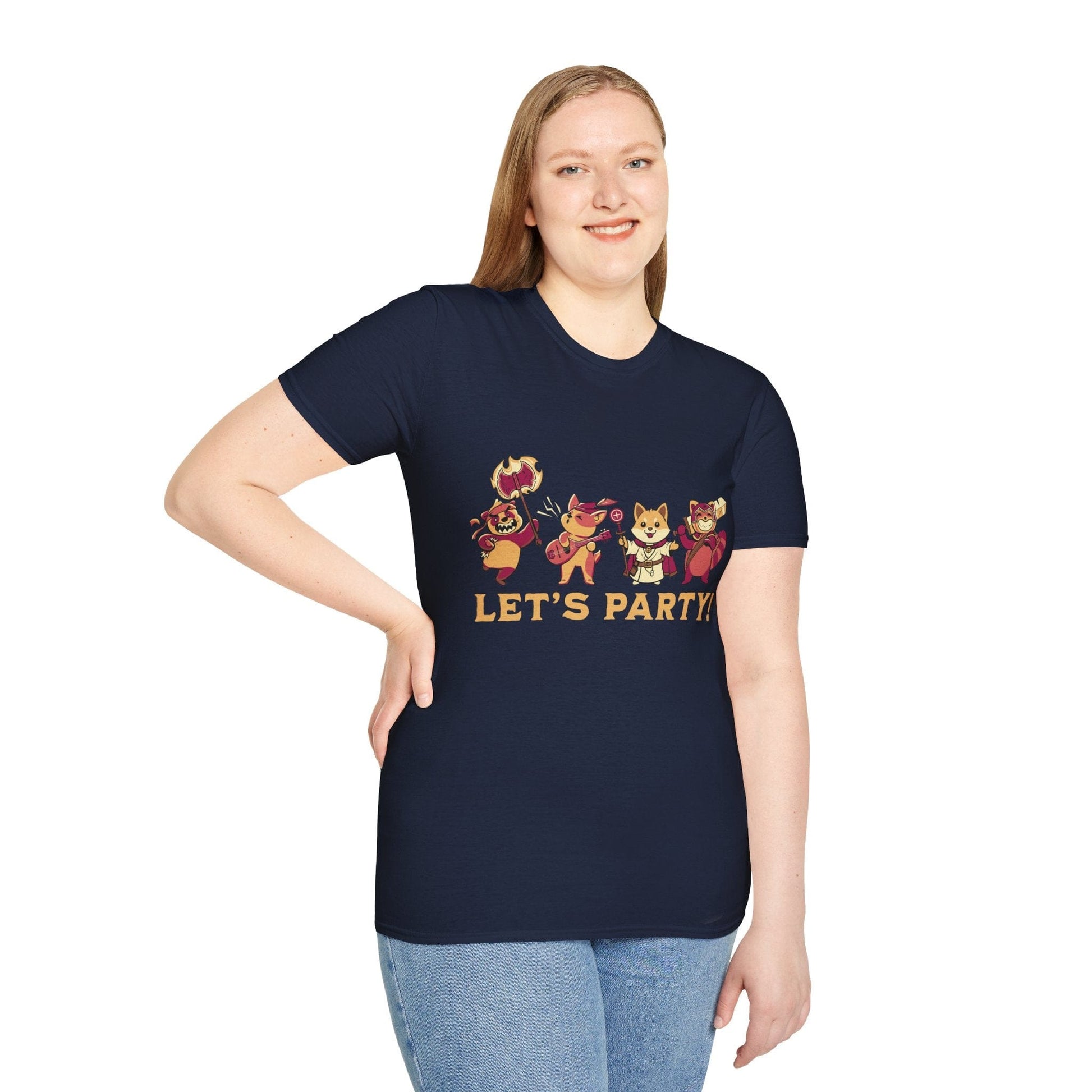 Printify T-Shirt Let’s Party – Cute D&D Adventuring Party T-Shirt