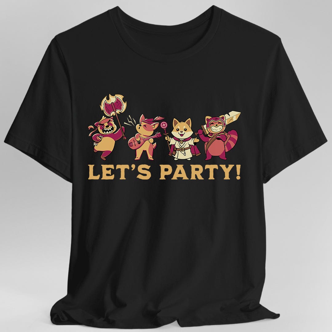 Printify T-Shirt Black / S Let’s Party – Cute D&D Adventuring Party T-Shirt