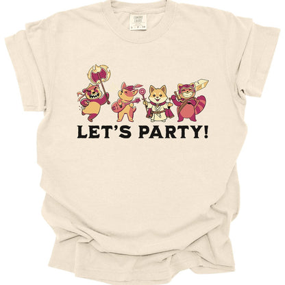Printify T-Shirt Ivory / S Let’s Party – Cute D&D Adventuring Party T-Shirt - Comfort Colors