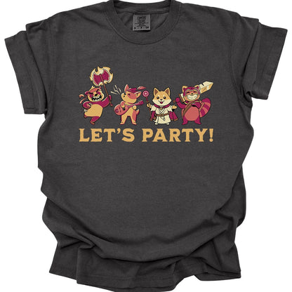 Printify T-Shirt Pepper / S Let’s Party – Cute D&D Adventuring Party T-Shirt - Comfort Colors