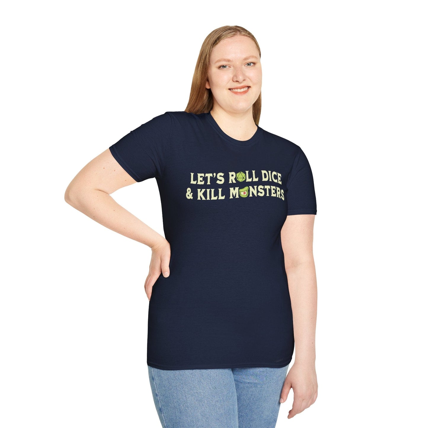 Printify T-Shirt Let's Roll Dice & Kill Monsters D&D Shirt