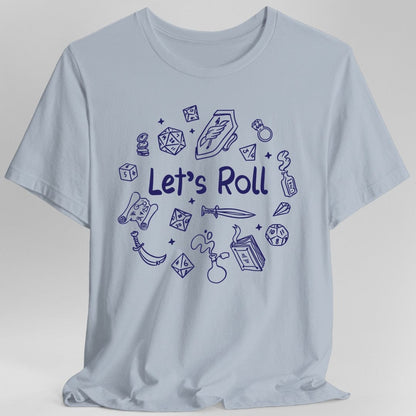 Printify T-Shirt Light Blue / S Let's Roll Doodle DnD Shirt