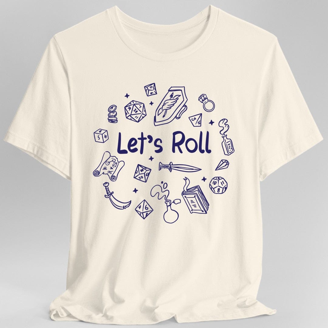 Printify T-Shirt Natural / S Let's Roll Doodle DnD Shirt