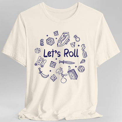 Printify T-Shirt Natural / S Let's Roll Doodle DnD Shirt