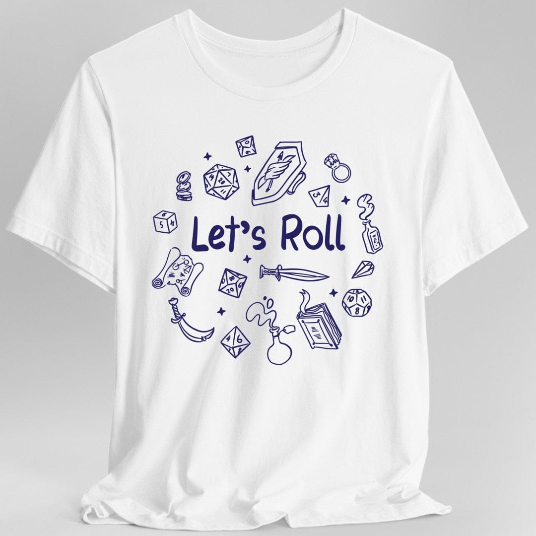 Printify T-Shirt White / S Let's Roll Doodle DnD Shirt
