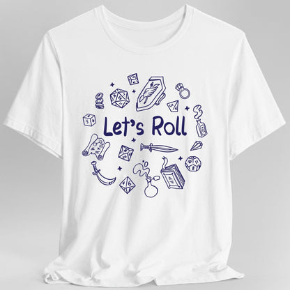 Printify T-Shirt White / S Let's Roll Doodle DnD Shirt