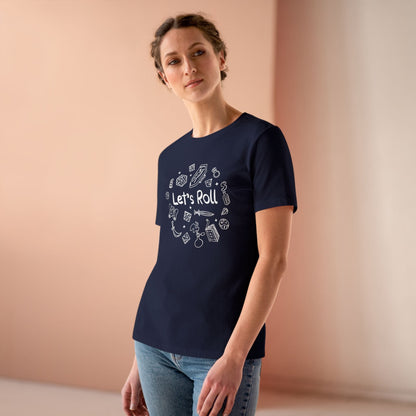 Printify T-Shirt Let's Roll Doodle Women's Tee