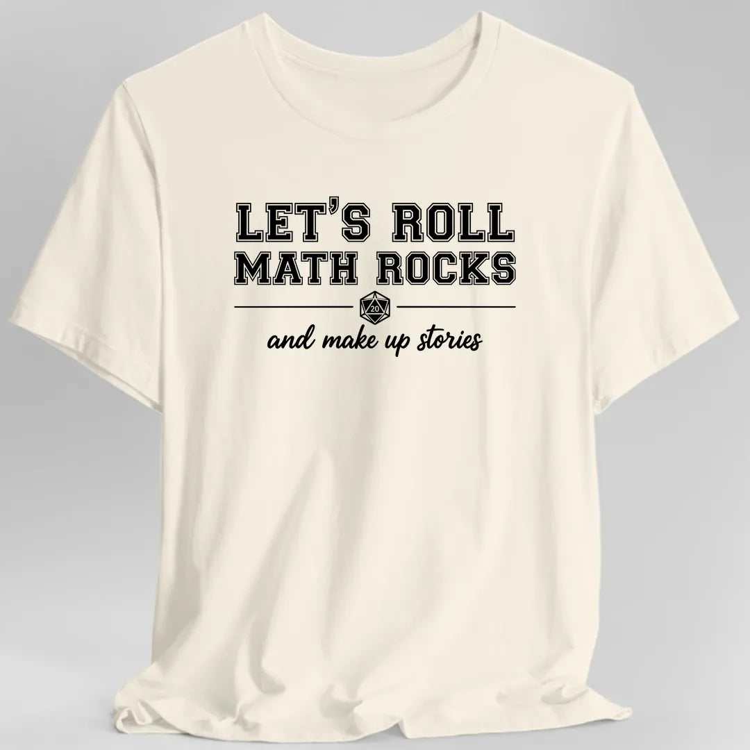 Printify T-Shirt Natural / S Let's Roll Math Rocks T-Shirt